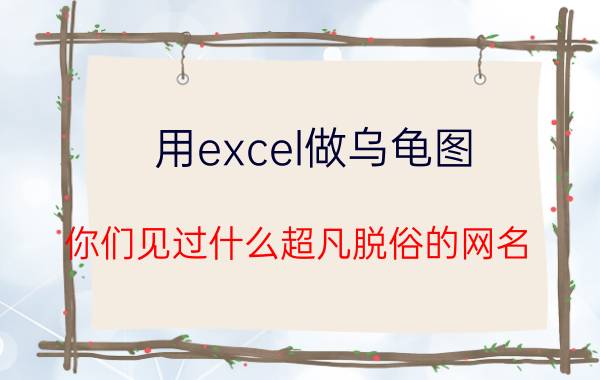 用excel做乌龟图 你们见过什么超凡脱俗的网名？求分享？